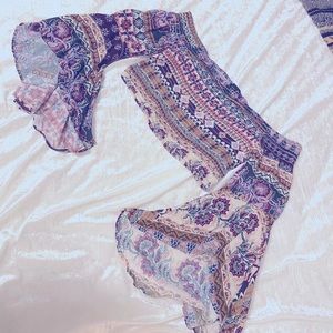 Boho Hippie Bell Sleeve Off Shoulder Crop Top